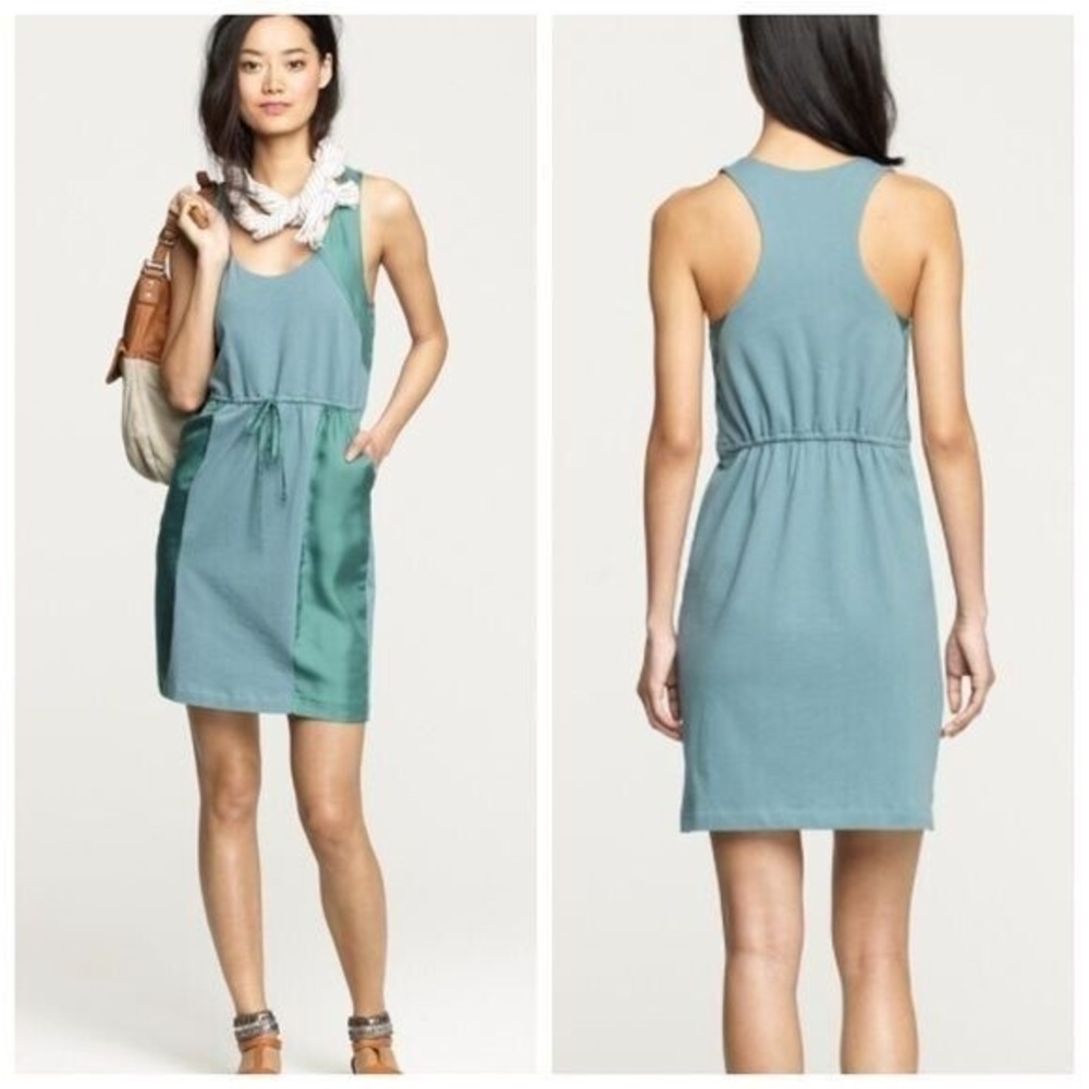 NWT J. Crew Cotton Silk‎ Gray Sleeveless Hideaway Dress Tie Waist Pockets Sz M